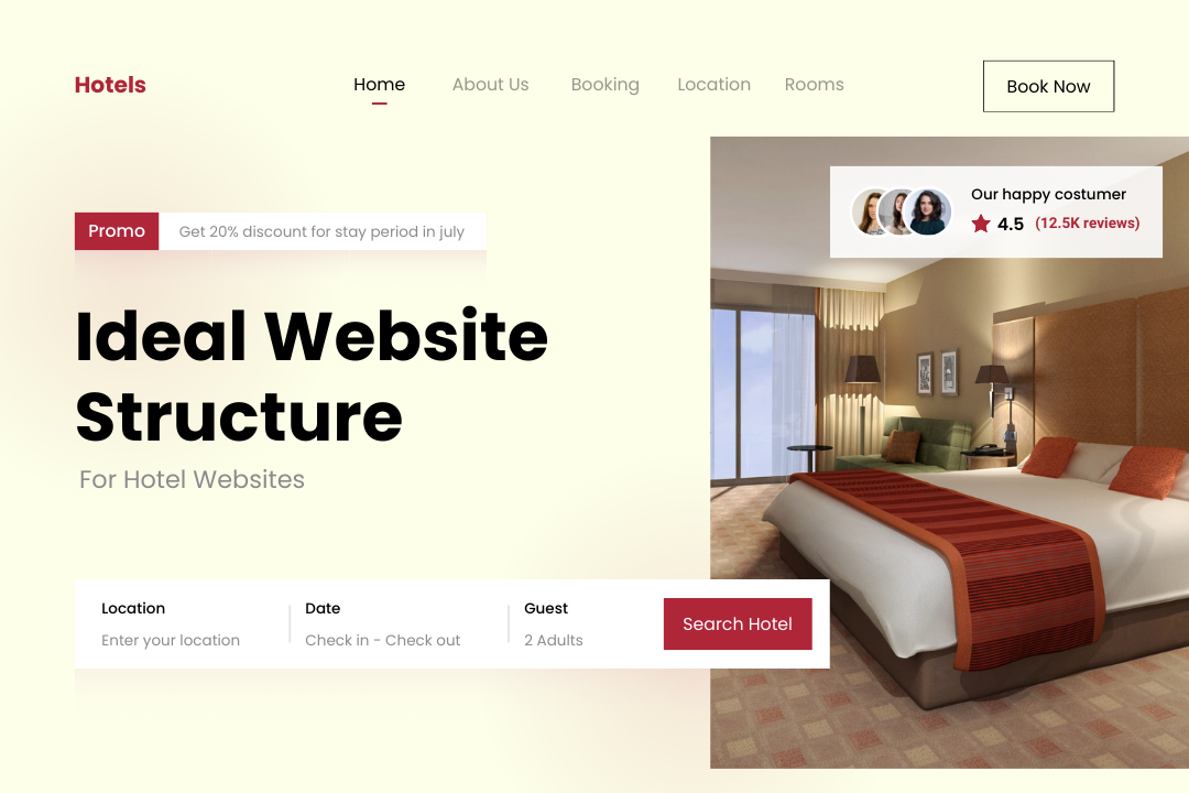 Ideal website structure for hotel websites